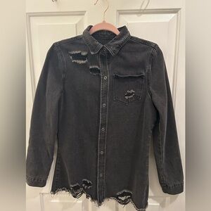 Black Slightly Washed Jacket (No tag but fits like a Medium)